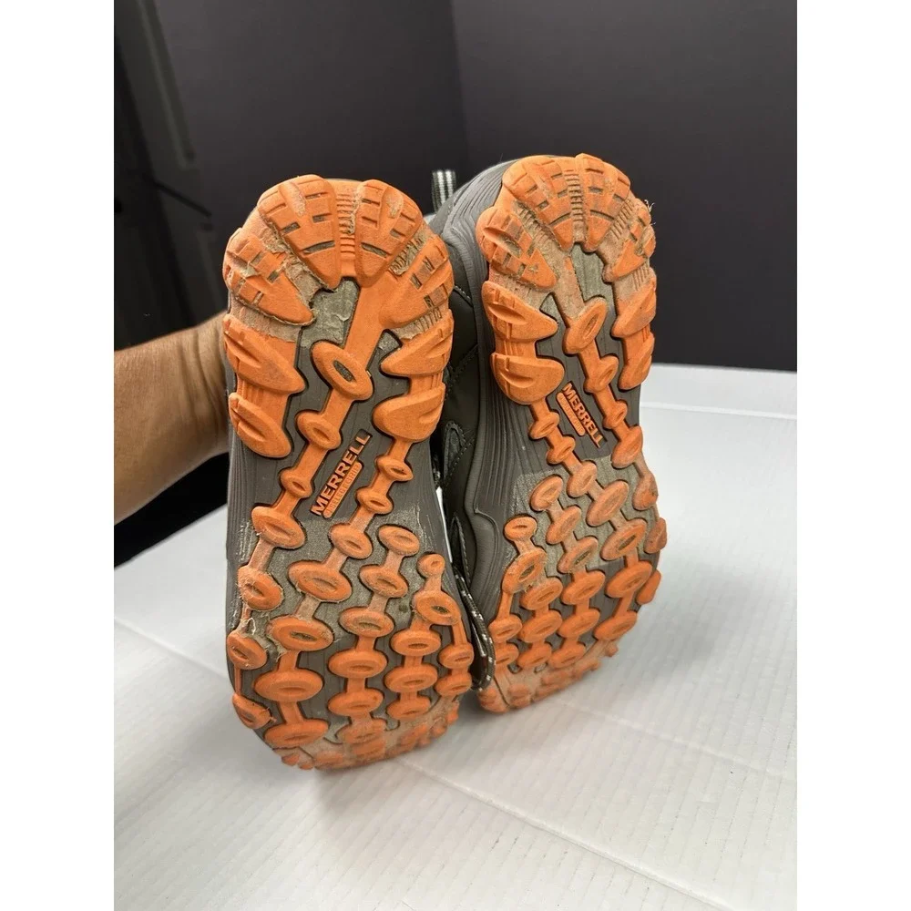 Merrell Chameleon 7 Waterproof Mid Hiking Boots Gray Orange Kids Boys Size 4.5M